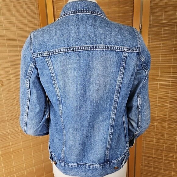 Madewell The Jean Jacket Womens S Classic Pinter Wash Blue Button Trucker Denim - Picture 4 of 10